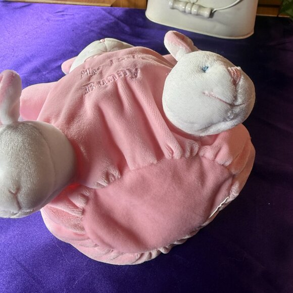 VTG๐ DGE MY 1ST BUNNY Snuggie White Pink Bunny 2000 Look at the Bunny Feet - Picture 9 of 11